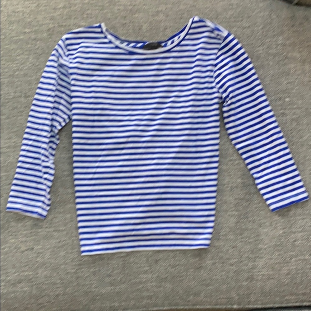 Get Ready For Spring! Like New! J. Crew Blue & White Knotted Top, small